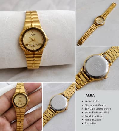 ALBA Original Ladies Quartz watch Gold Plated-Japan
