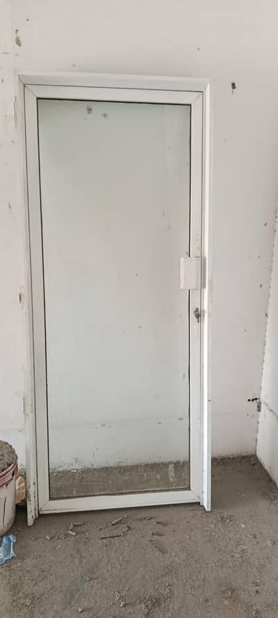 Aluminium Glass Door | Used | 7×4 | White Frame | Solid Build