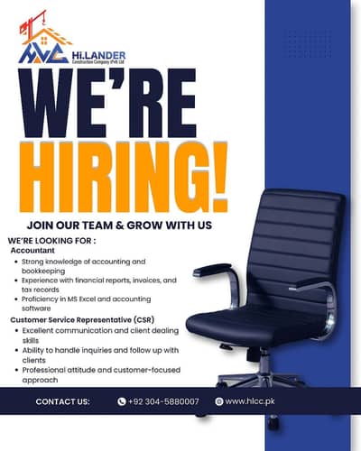 * Female Accounts Officer * Female Customer Service  (CSR)