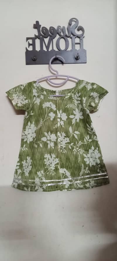 light green baby girl frock with short nikker hand made 