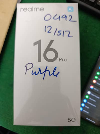 Realme 16 Pro 12/512 storage in open-box new condition 10/10 original.