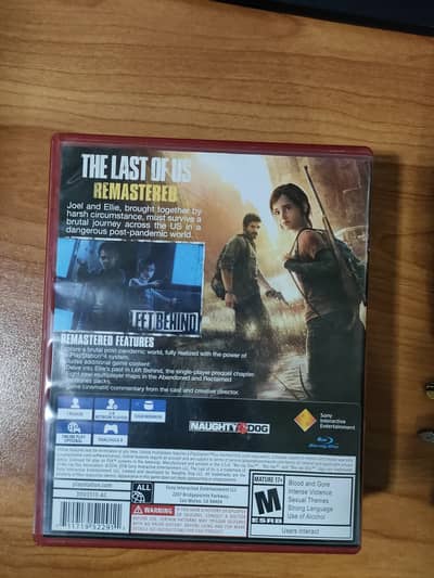 The Last of Us Remastered - PS4 Original Blu-ray Disc (With Cover)