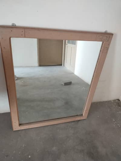 Mirror large mirror with wood frame