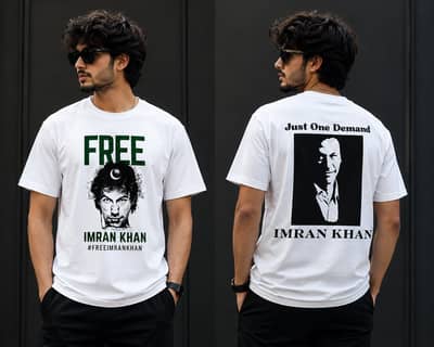 Free Imran Khan Premium Graphic T-Shirt | 100% Cotton | Front & Back