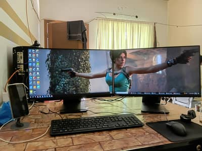 Desktop PC Setup | Core i5 | 16GB RAM | 4GB GPU | 2 LCDs + Speakers