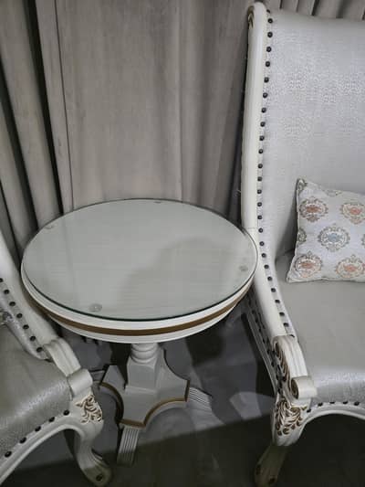 2 Chairs with round table for Bed room