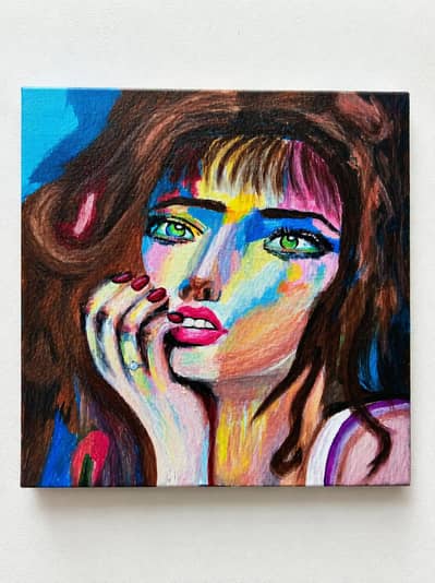 Colors of Reflection abstract acrylic painting handmade