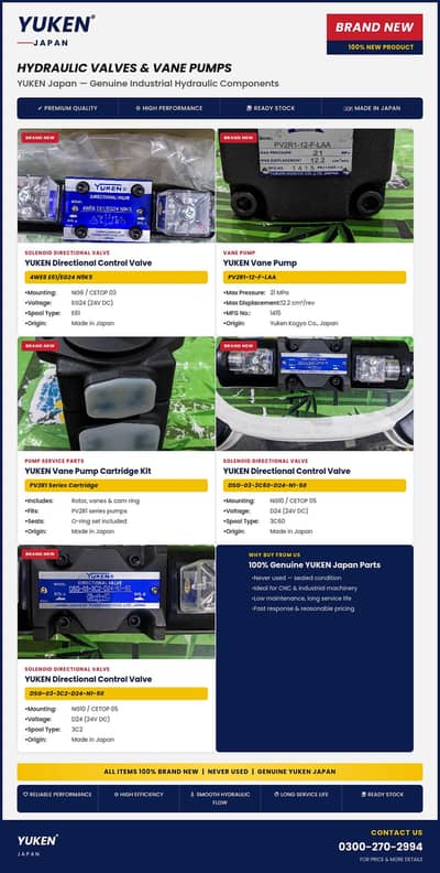 Hydraulic Directional Valve, Vane Pump & Kits Available