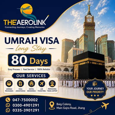80-Day Long Stay Umrah Visa & Premium Travel Services – The Aerolink