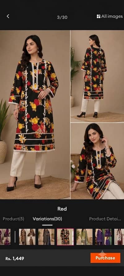 al Karam lawn fabric with beautiful design stitch tow piece