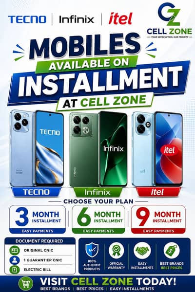 INSTALLMENT AVAILABLE AT CELL ZONE ONLY 5 THOUSAND