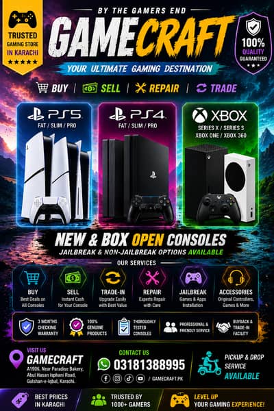 PS5, PS4 & Xbox Store Karachi | Best Prices | GameCraft by The Gamers