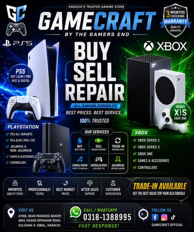 PS5 PS4 Xbox Consoles Available | Trade-In & Warranty | GameCraft