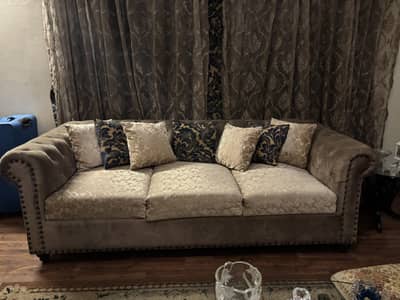 Complete Living Room + Dining Set (sofas, chairs, dining table, more)