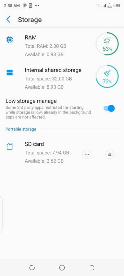 2 gb rame 32 gb memory