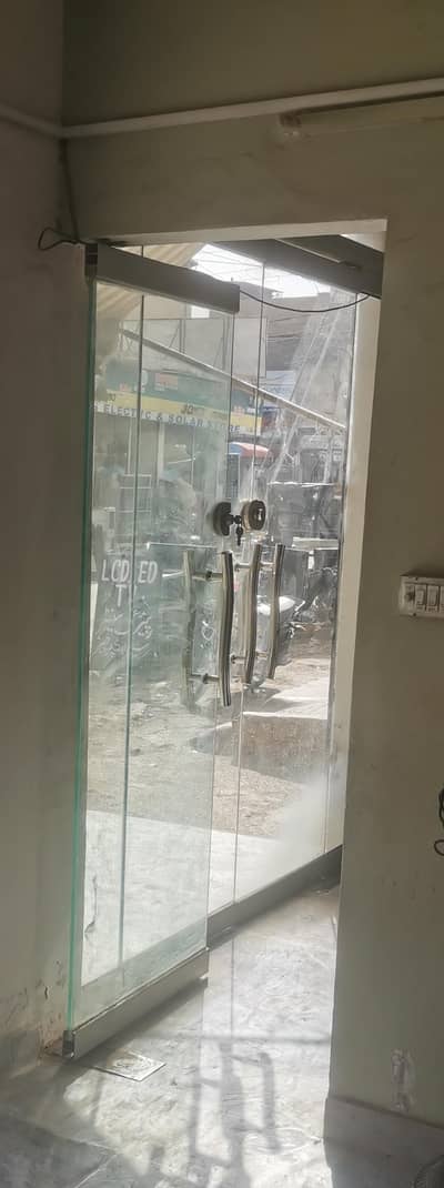 glass door with full frame for sale in good condition