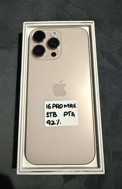 iPhone 16 Pro Max desert color Pta Approved Complete Box