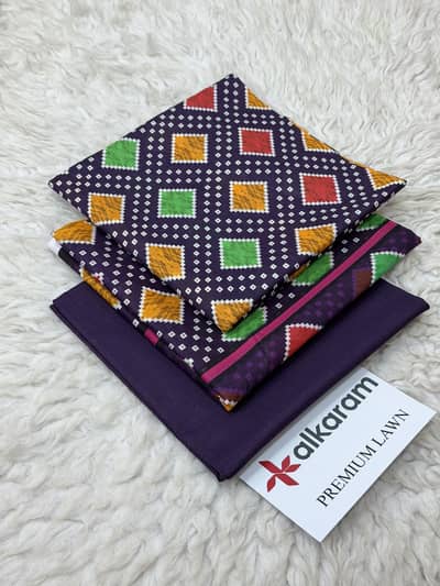 Alkaram 3pc Plan Dyed Trouer