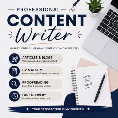 Professional Content Writer | Articles, Blogs, CV & Resume Writing