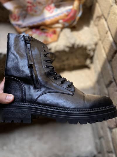 Jenny Fairy Black Leather Combat Boots *size 40 uk 6