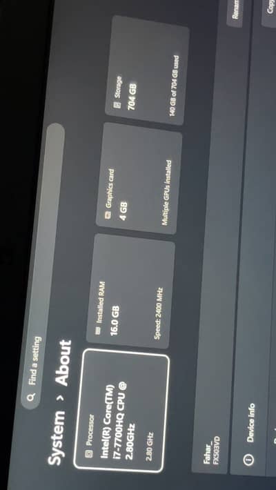 Asus i7 7th gen 1050 4g