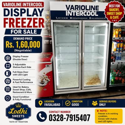 Varioline Intercool SVC-1000AY 1000 Liter Double Door Display Freezer