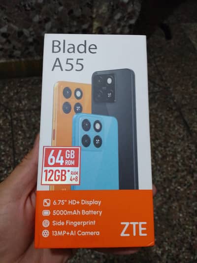 ZTE Blade A55 4/64GB complete box original Panal Good condition PTA Ap