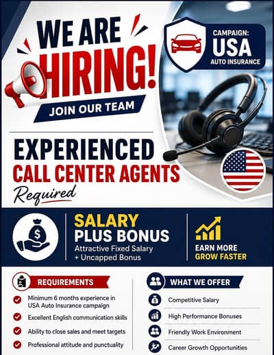 We are looking for an Agent for Auto insurance campaign