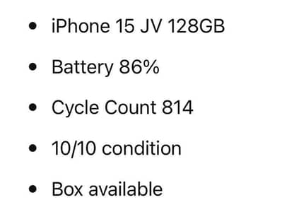 I phone 15jv 128 86BH box hai