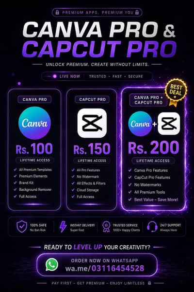 CAPCUT PRO AND CANVA PRO