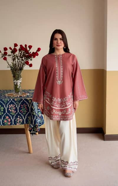unstitched Embroidery 2pcs