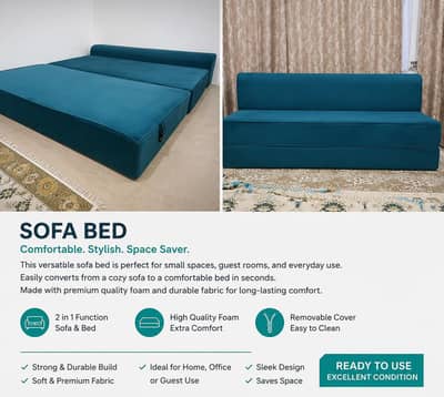 Title: 2 in 1 Sofa Cum Bed | Excellent Condition | Premium Quality
