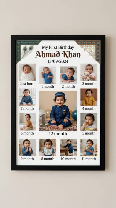 First Birthday - Month Journey - Baby Months - Customize Your Own