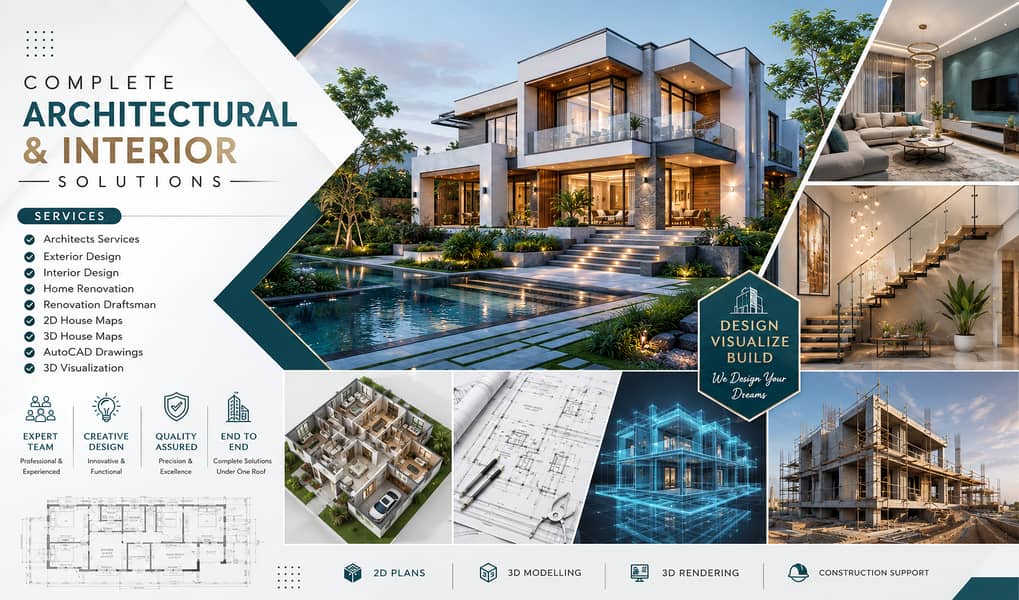 Interior Design | Architect Services | Map |AutoCAD|3D Front Elevation 1