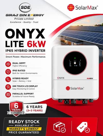 ONYX Lite 6kw hybrid inverter IP 65 available bulk stock