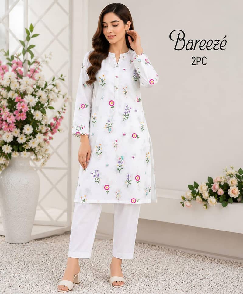 lawn 2pc embroidered 0