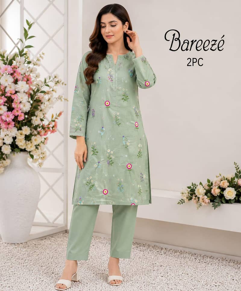 lawn 2pc embroidered 2