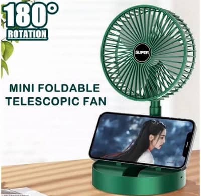 Portable rechargeable Green Fan for hot Weather