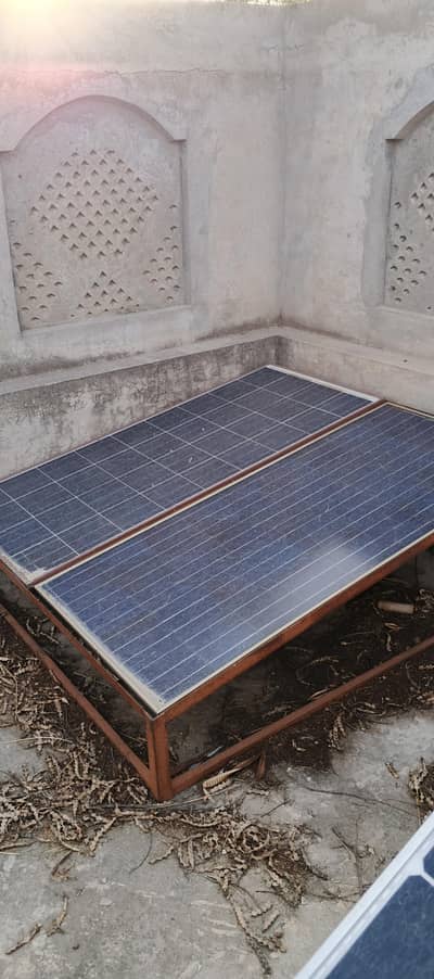 2 solar plates 200 watt available for sale with stand , Total price 35