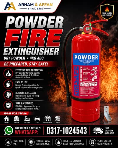 4KG ABC Dry Powder Fire Extinguisher |Multi-Purpose Fire Safety Cylind