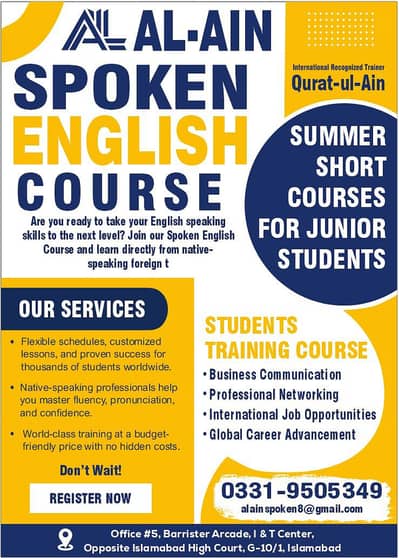 International Spoken English Course/Foreign Qualified Female Teacher