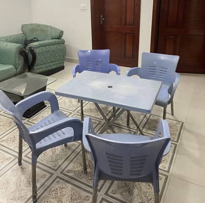 Plastic Chairs & Table for Sale