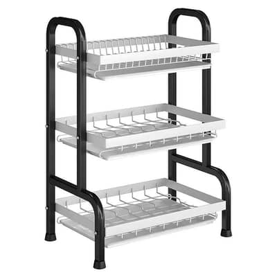 cross border kitchen dish rack 2-tier black storage rack