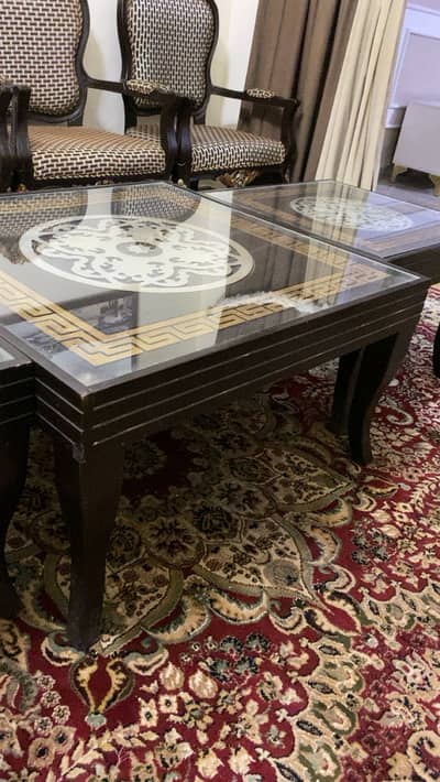 Title: Elegant 3-Piece Center Table Set | Premium Wooden