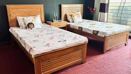 Solid Wood Bedset + Dressing Table + Mirror