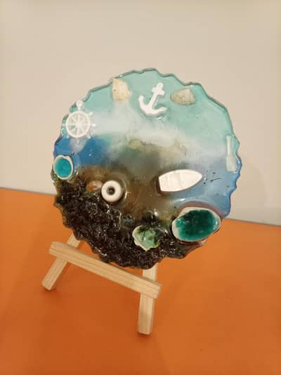 Resin art ocean theme decoration piece