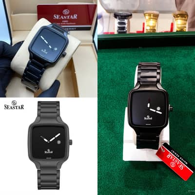Seaster Original Black Dial Square Shape Watch | Premium Men's Watch