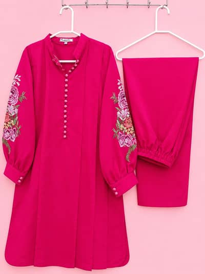 Ajwa 2 Piece Georgette Embroidered Dress