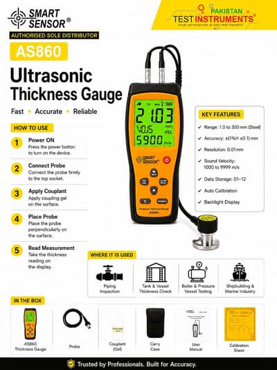 Smart Sensor AS860 Ultrasonic Thickness Gauge In Pakistan