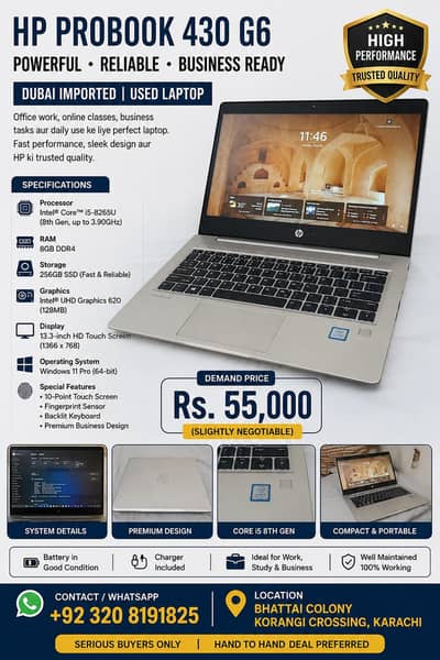 HP Probook 430 G6 | Core i5 8th Generation | 256 GB SSD | Touch Screen